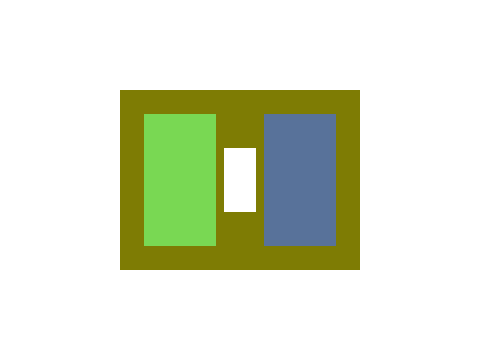Recolored geometric mark with its transparent margins and central hole retained