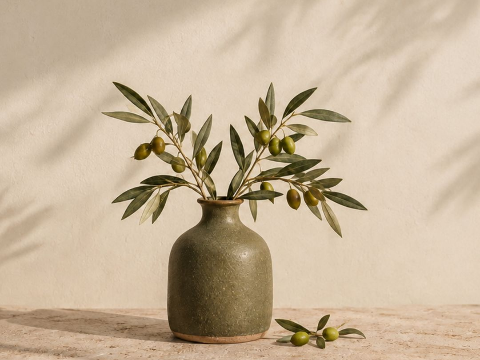 Original photograph of a vase and branches
